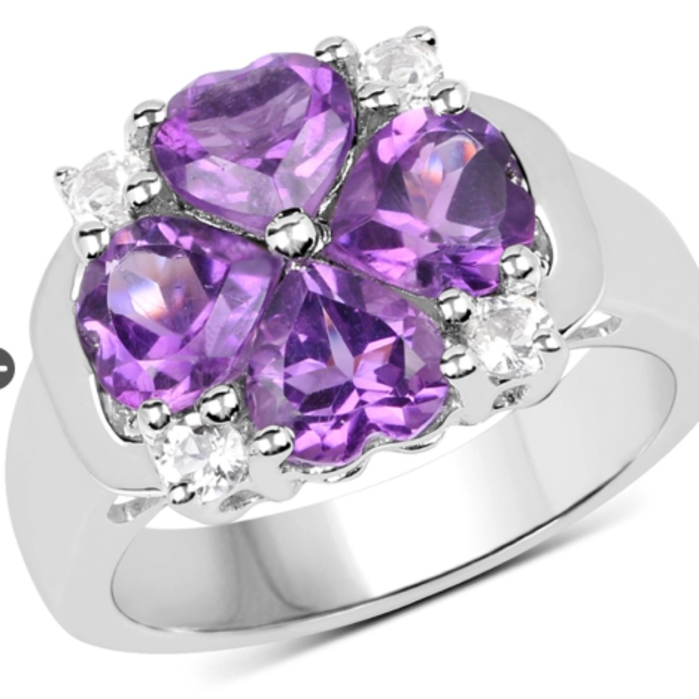 New Heart Shaped Amethyst Ring